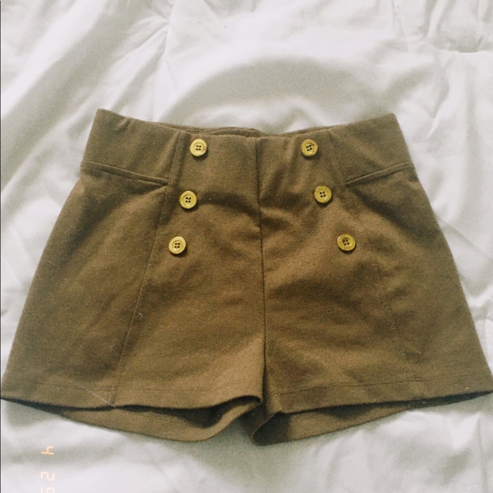 Cute Brown shorts with gold buttons